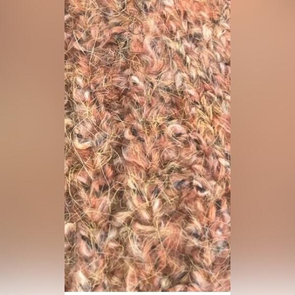 UEC JESSICA SIMPSON PEACH PINK COLOR LONG FUZZY OPEN FRONT CARDIGAN SWEATER SZ S - Picture 6 of 13